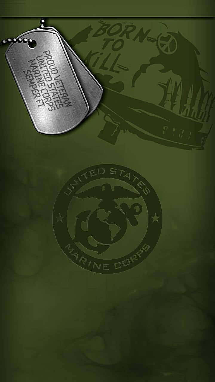 A Dog Tag With The Words Born To Kill Wallpaper