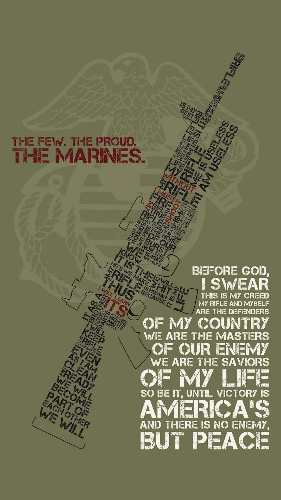 Styrka,mod Och Ära - Företrädande Värden För United States Marine Corps. Wallpaper