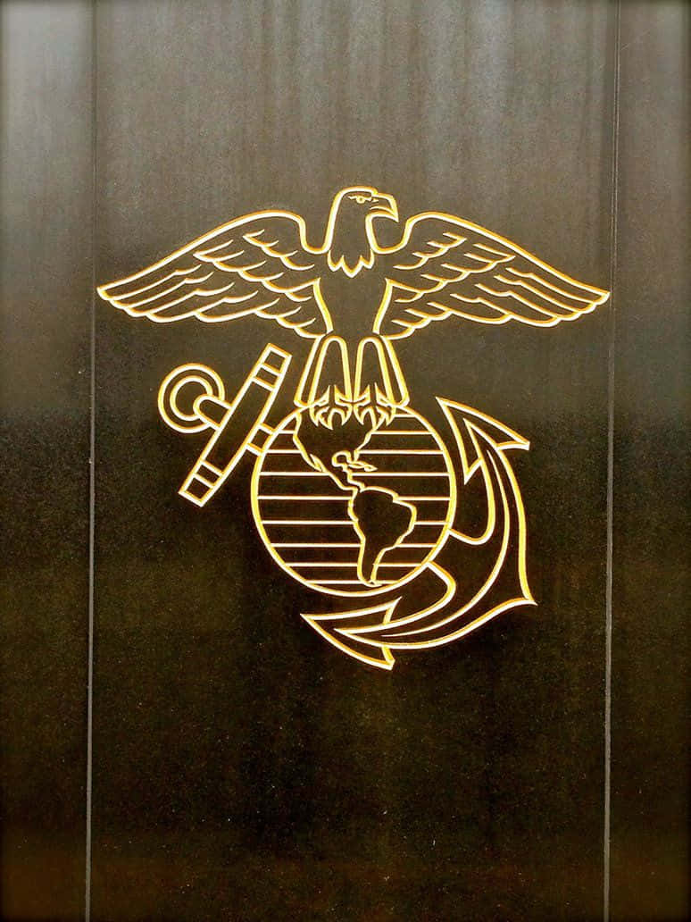 Us Marines Symbol Brown Background Wallpaper