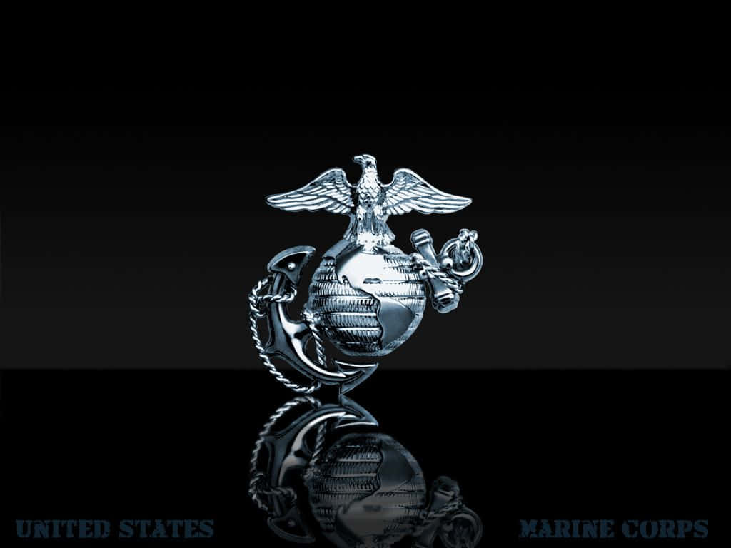 Us Marines Reflection Black Wallpaper