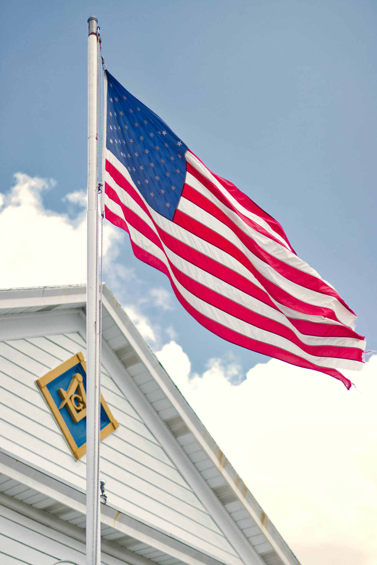 Usa Flag And Masonic Lodge Background