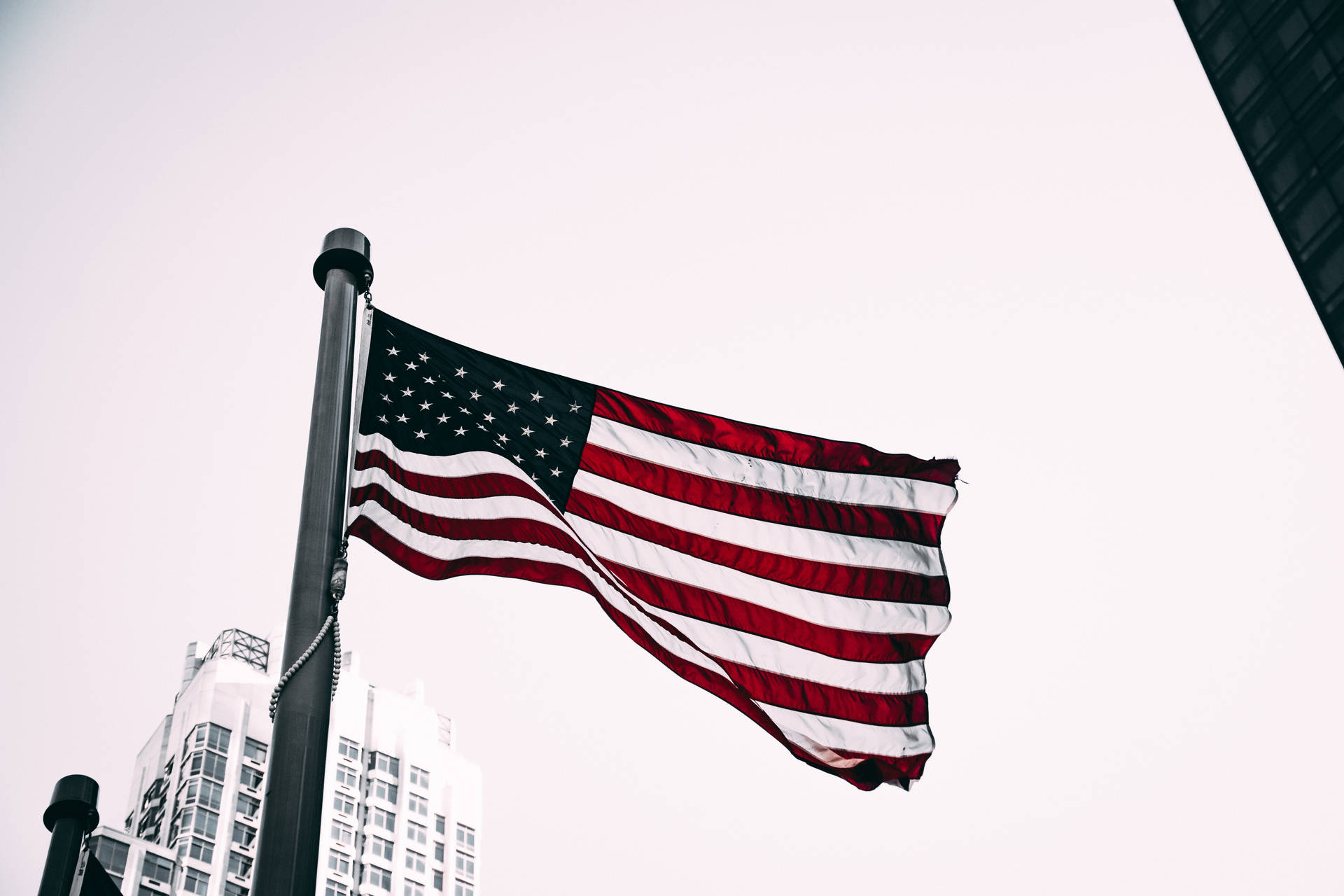 USA Flag In City Wallpaper