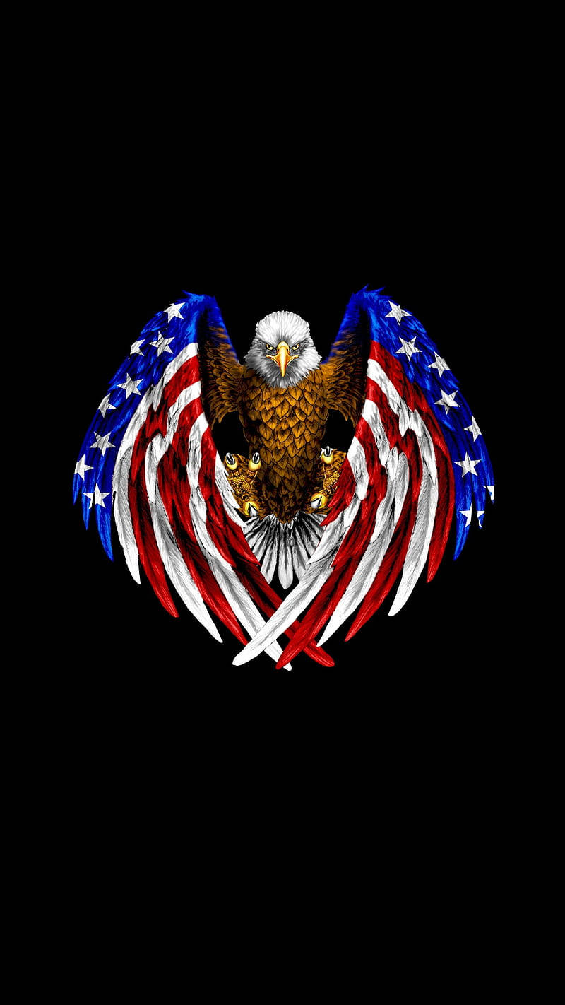 Usa Flag On Eagle Background