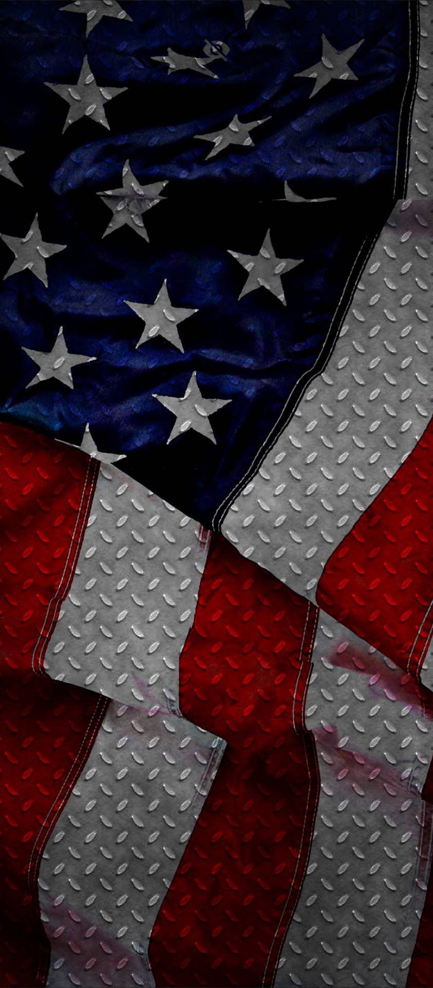 Usa Flag On Metal Sheet Background