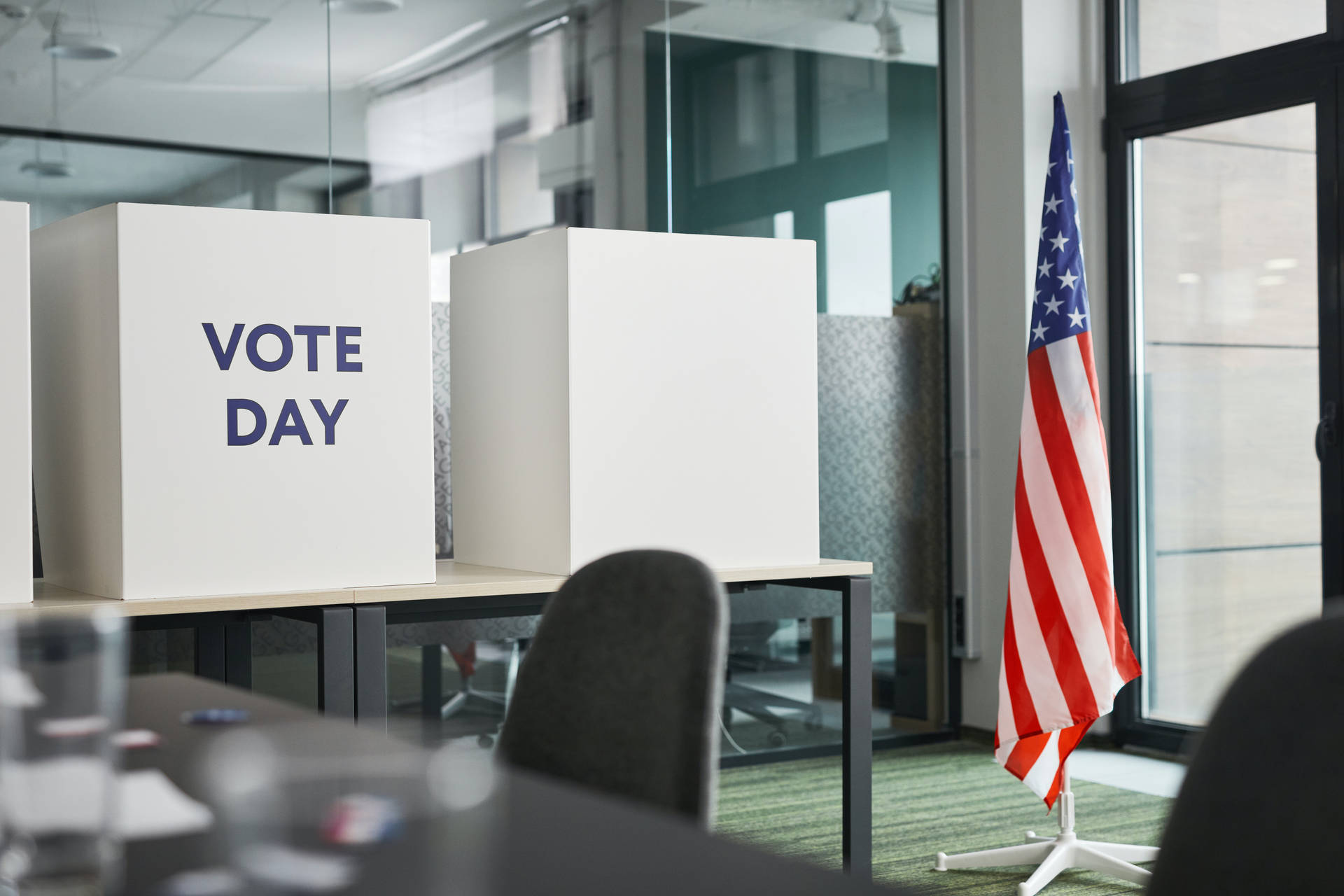 Usa Flag On Voting Day Background