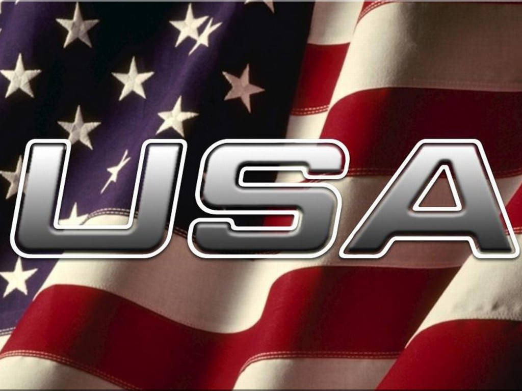 Usa Flag With Usa Text Background