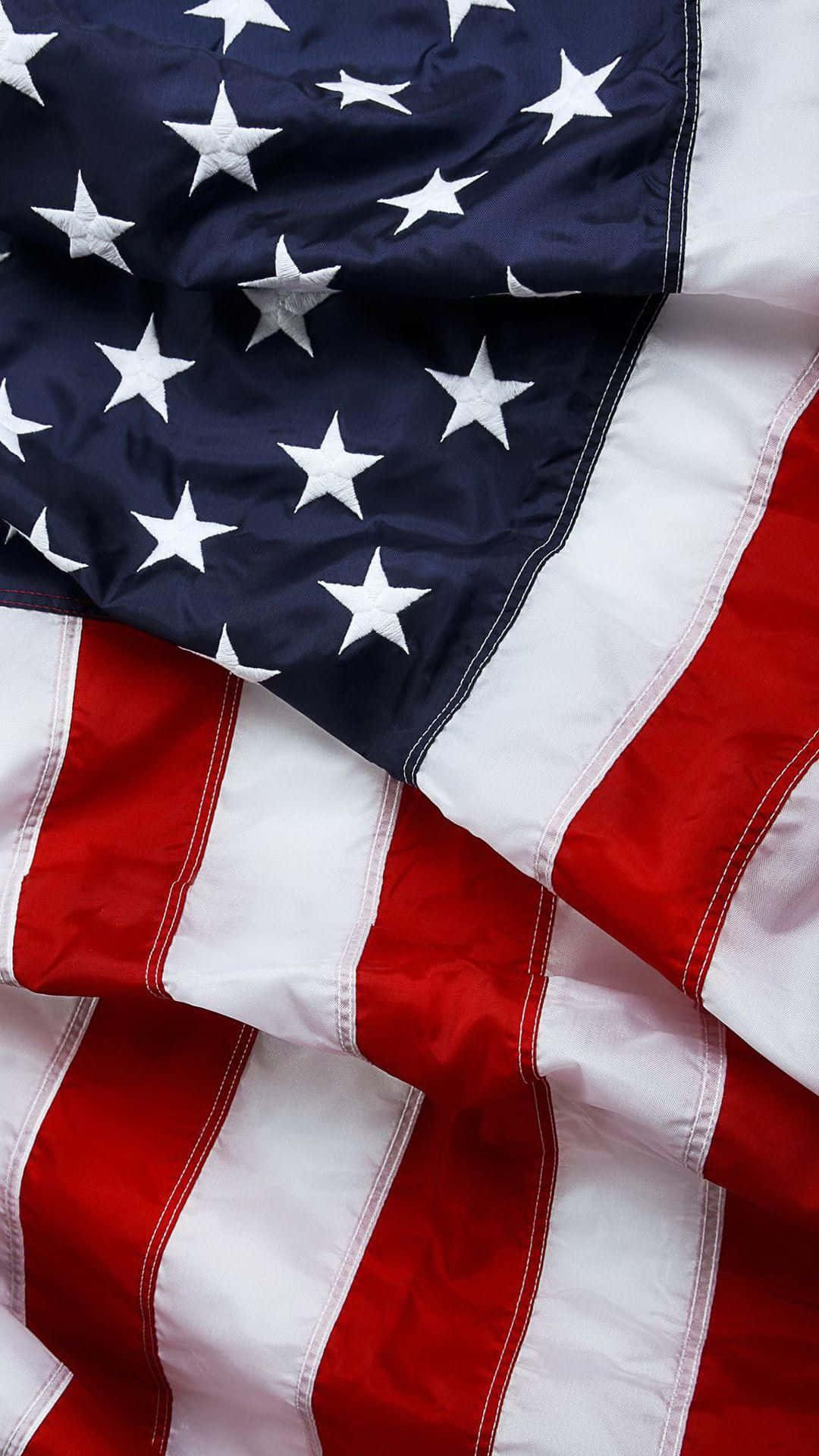 Et amerikansk flag vises i tæt klip Wallpaper