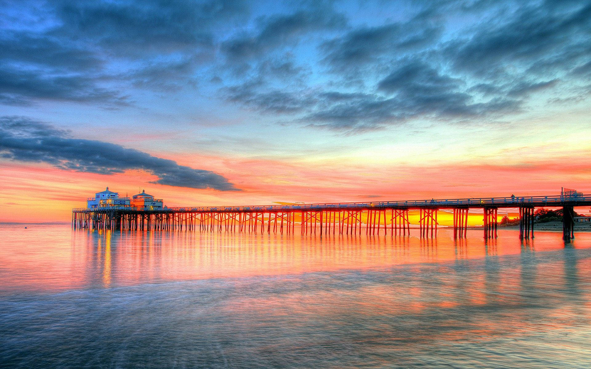 Usa Malibu Pier Sunset
