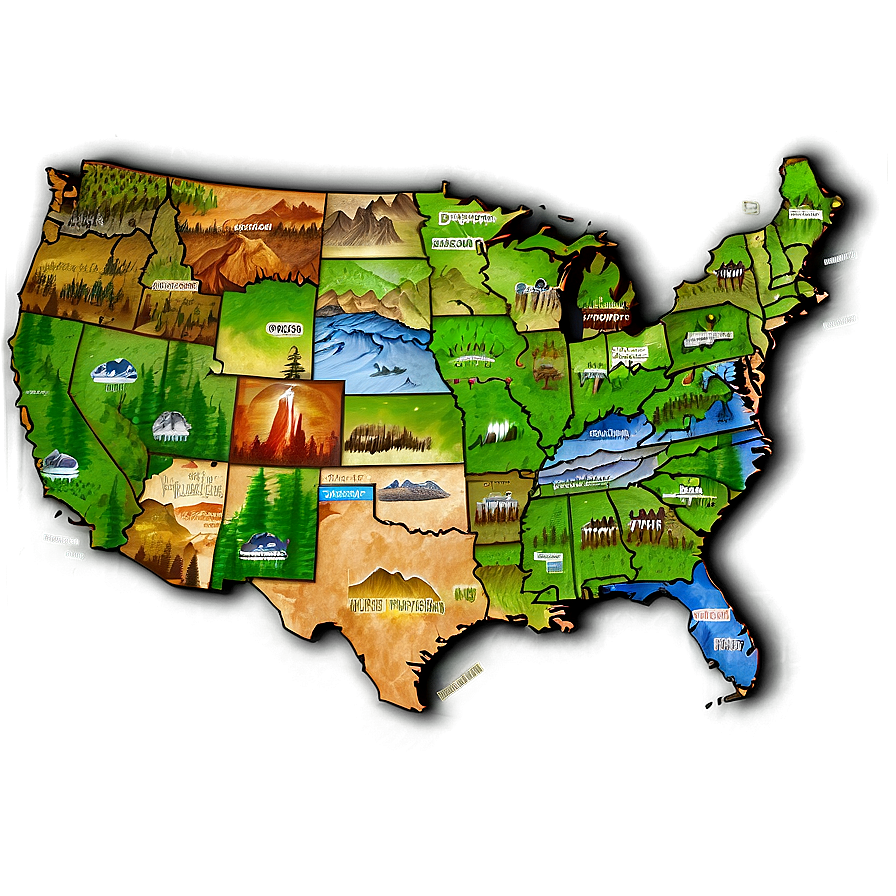 Usa Map With National Parks Png 23 PNG