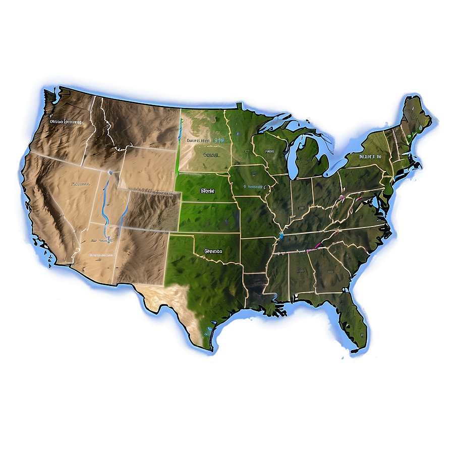 Download Usa Map With Rivers Png Mrl | Wallpapers.com