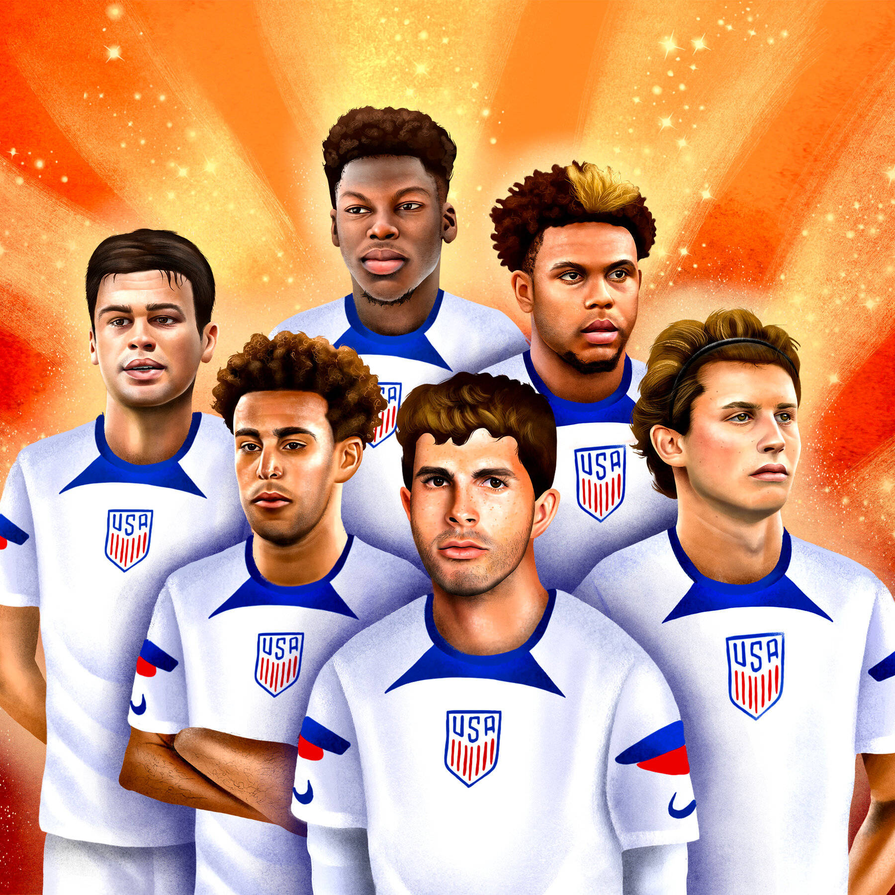 USA National Fodboldhold Vector Art Wallpaper