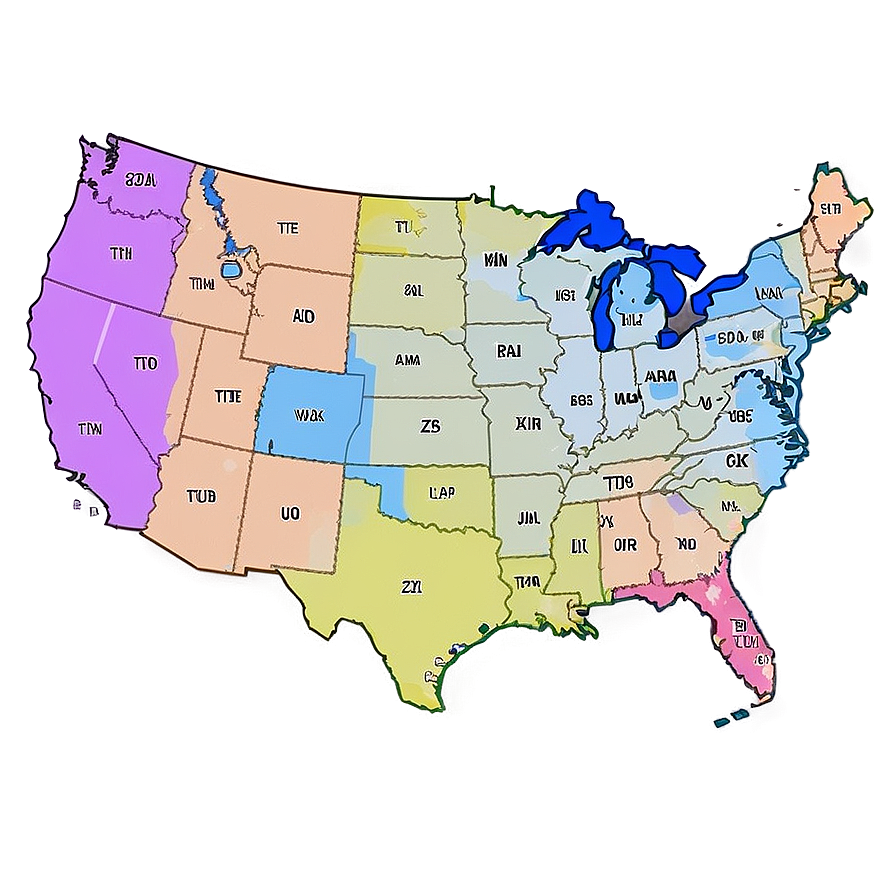 Download Usa Time Zone Map Png 90 | Wallpapers.com