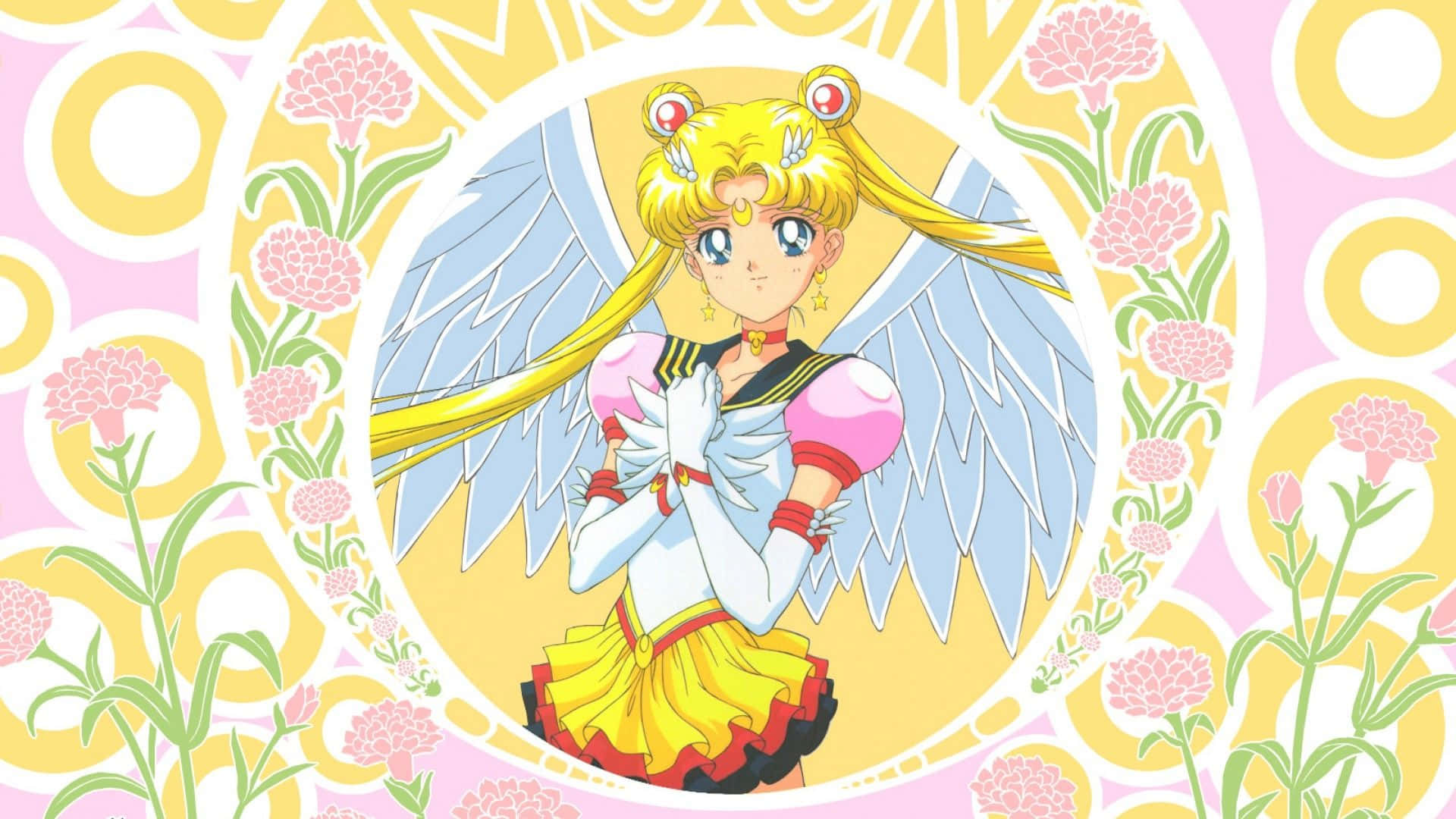 Usagi Tsukino Sailor Moon mønster reagerer overalt Wallpaper