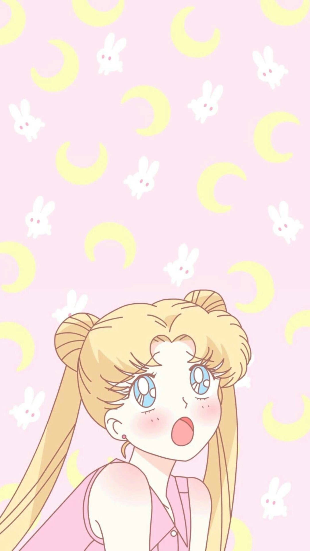 Usagi Con Lune E Coniglietti Sailor Moon Iphone Sfondo