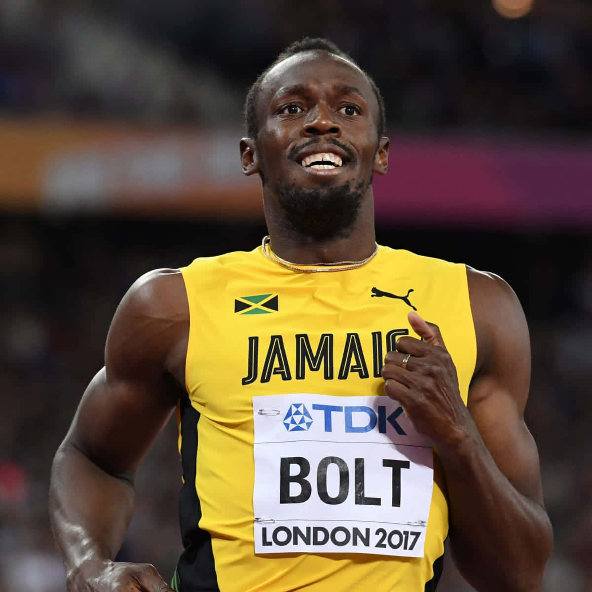 Usain Bolt Running With A Smile Wallpaper