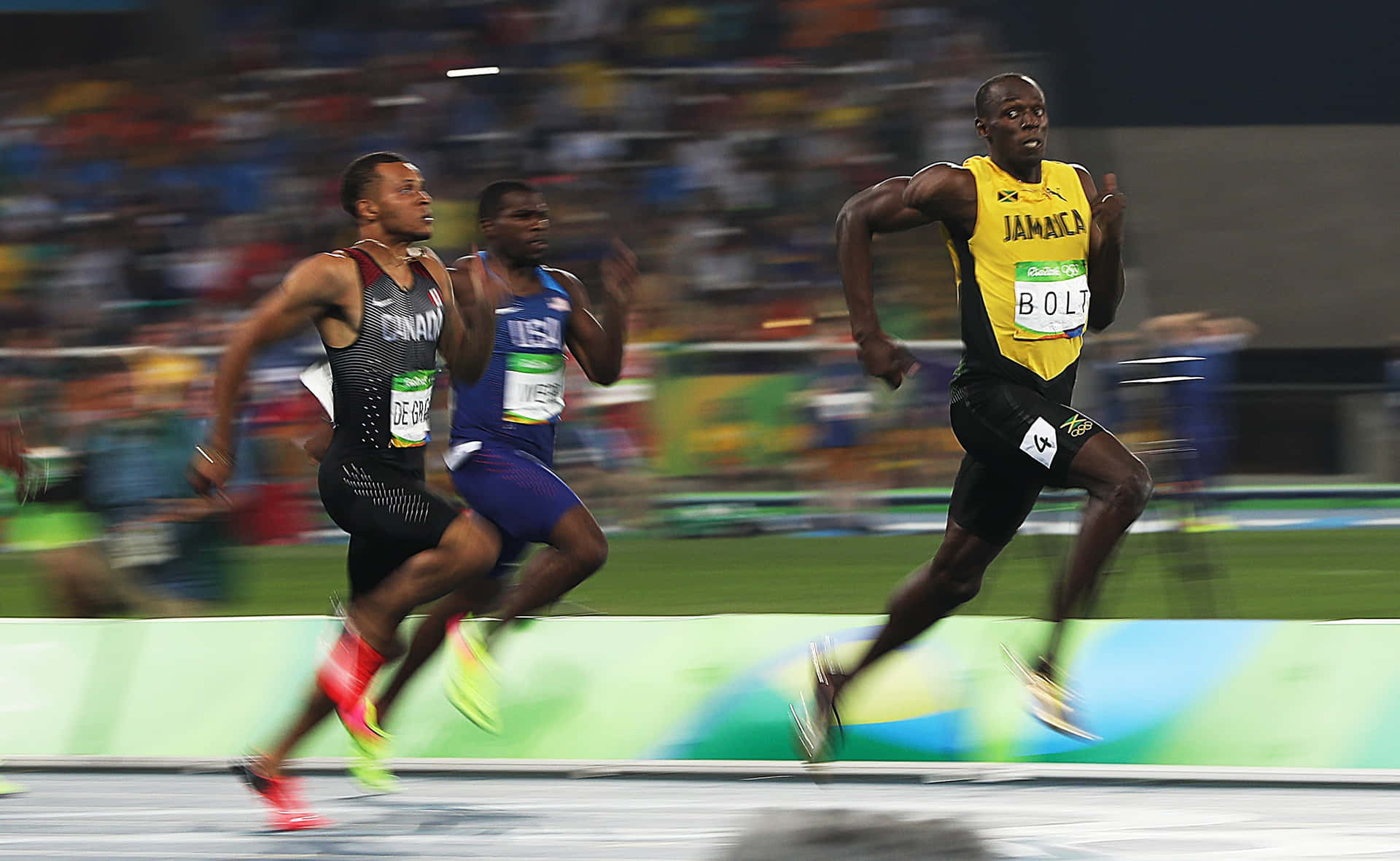 Usain Bolt Taking First In Race Wallpaper
