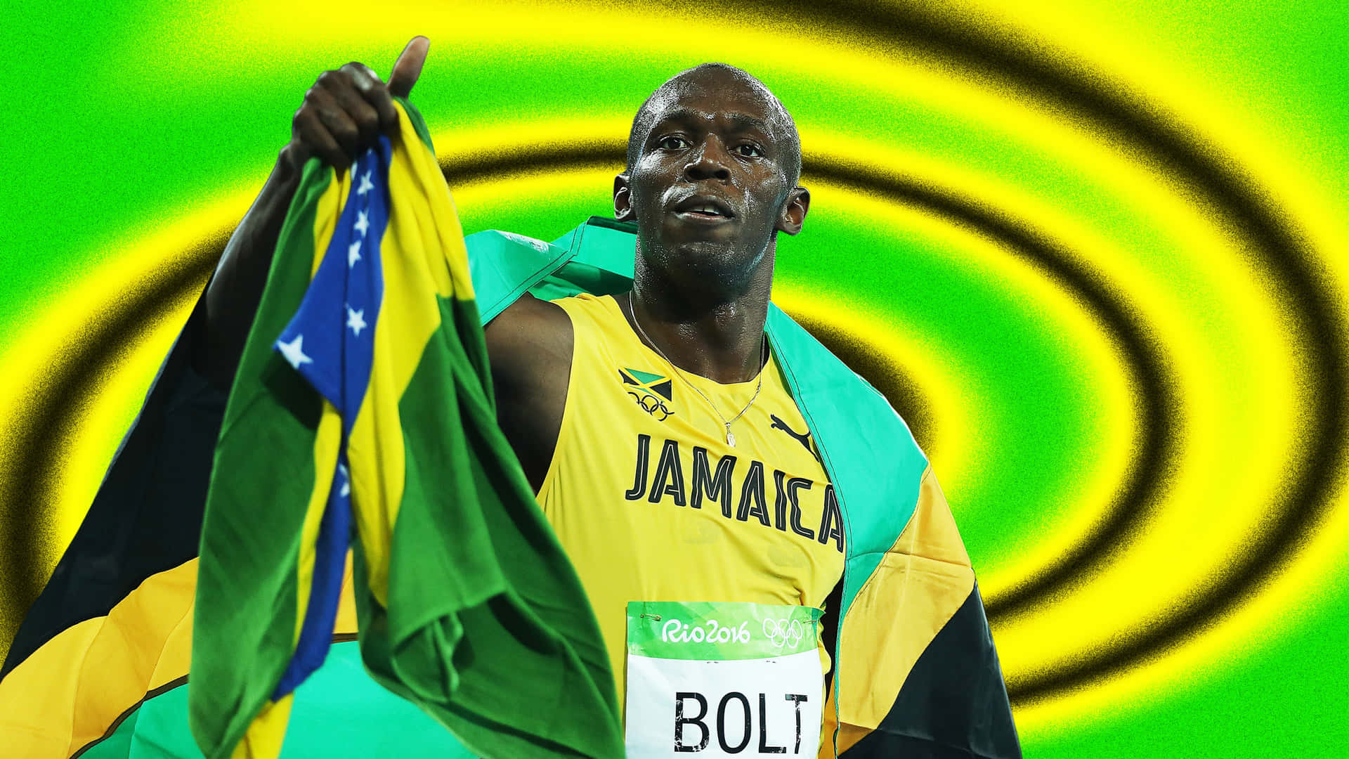 Usain Bolt With Abstract Backdrop Wallpaper