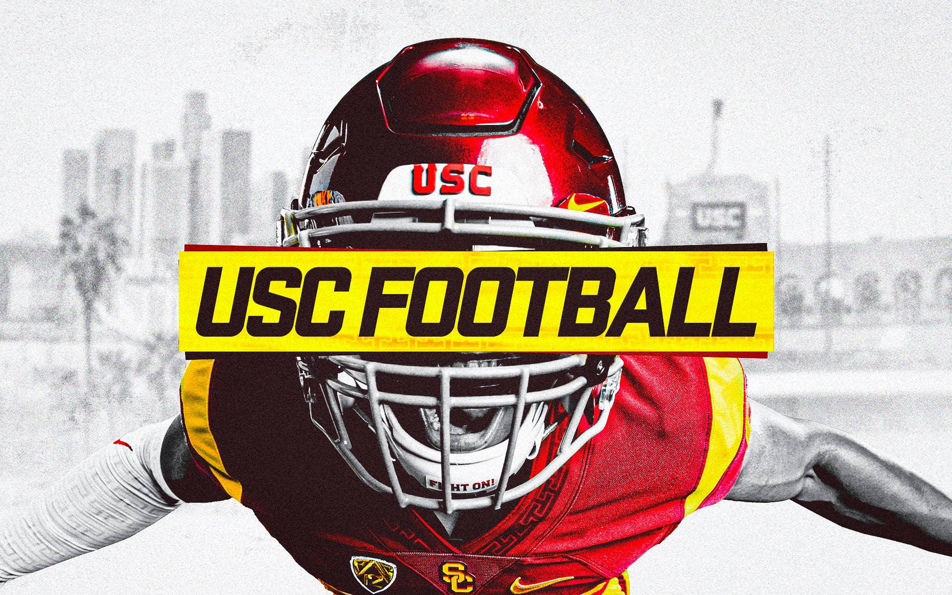 USC Football Greyscale Background Wallpaper