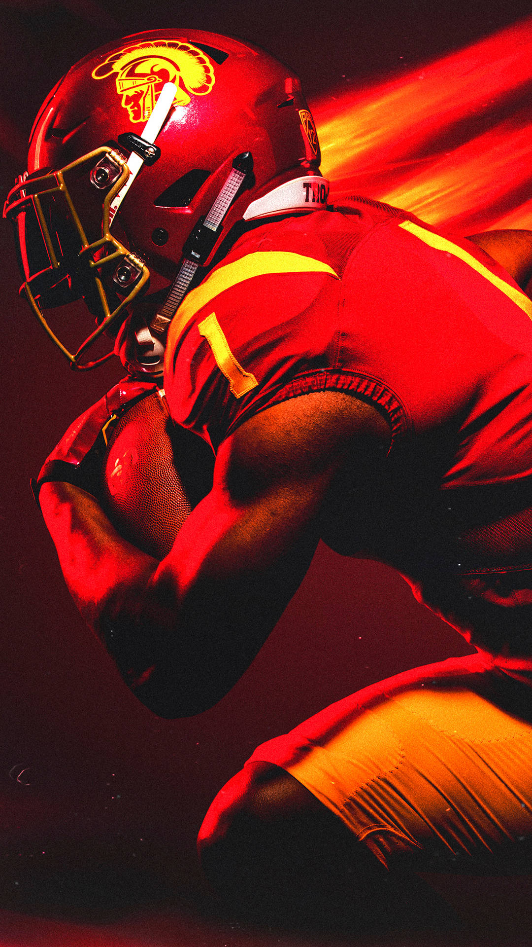 USC Football Red Streaks som baggrundsbillede Wallpaper