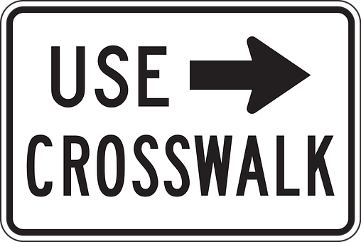 Use Crosswalk Signwith Arrow PNG