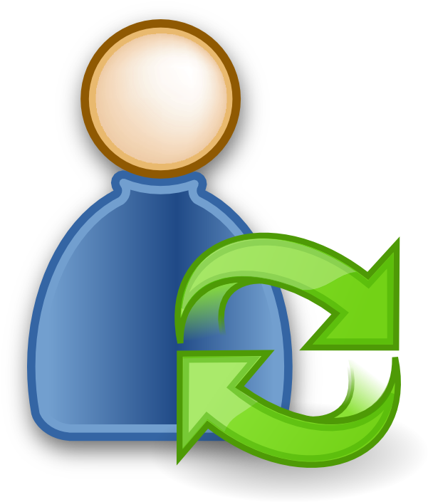 User Icon With Refresh Arrow PNG
