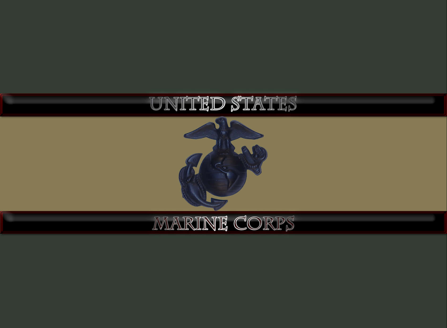 Miembrosorgullosos Del Cuerpo De Marines De Los Estados Unidos Luciendo Sus Distintivos 
