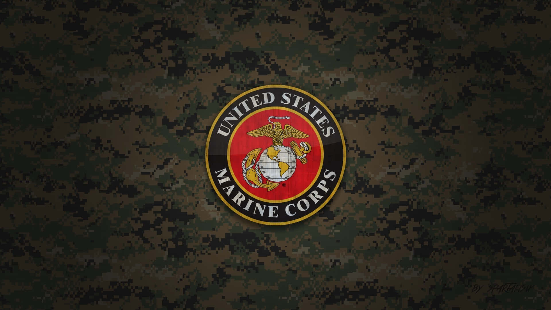 A USMC Troop Salutes the Flag Wallpaper