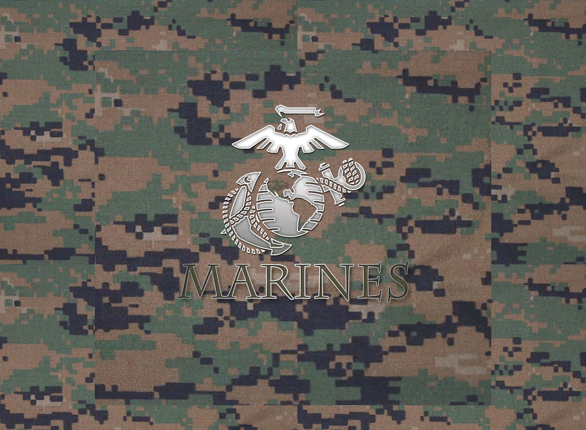 Computereller Mobilbaggrund Med Camouflage-mønster Af Marinesoldater Wallpaper