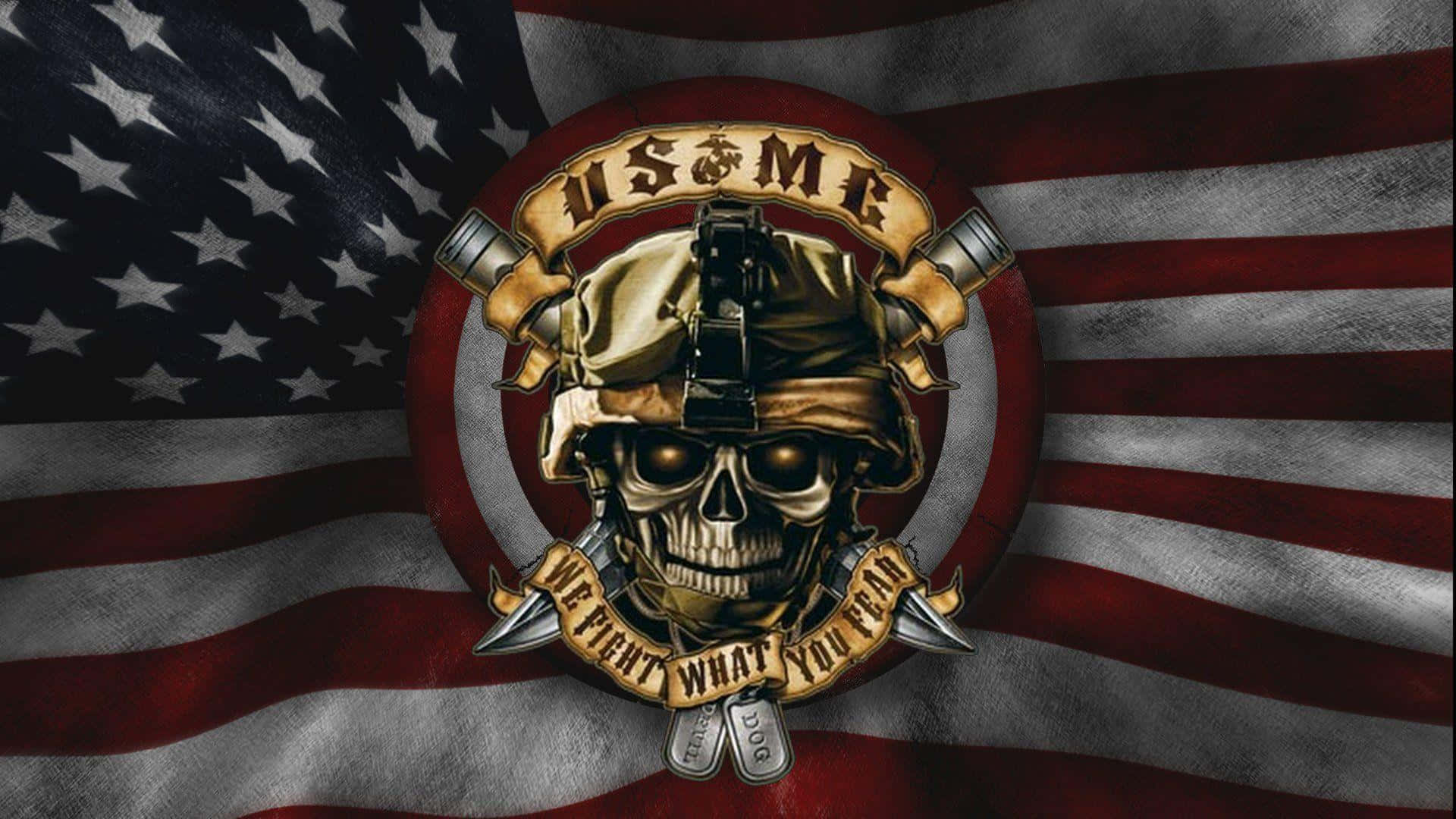 Örnen,globen Och Ankaret, Den Officiella Logotypen För United States Marine Corps. Wallpaper