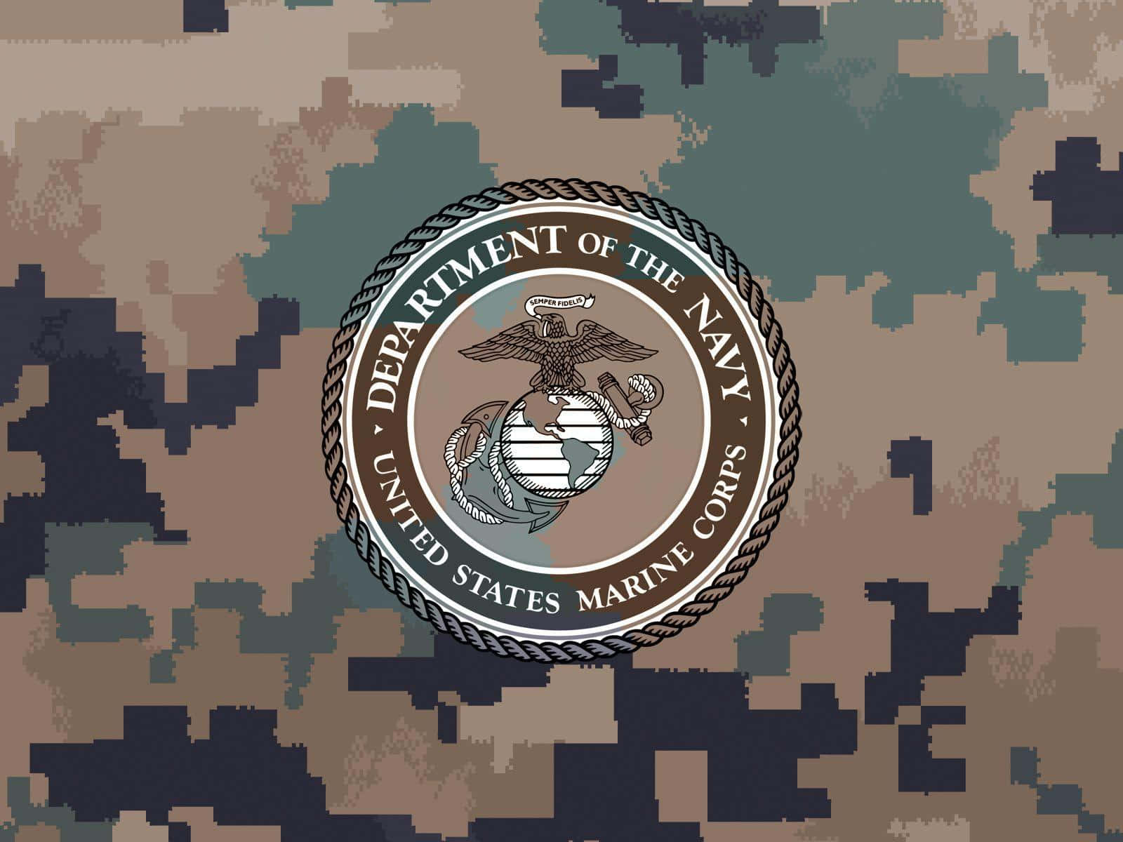 The Department Of The Navy Logo On A Camouflage Background Wallpaper