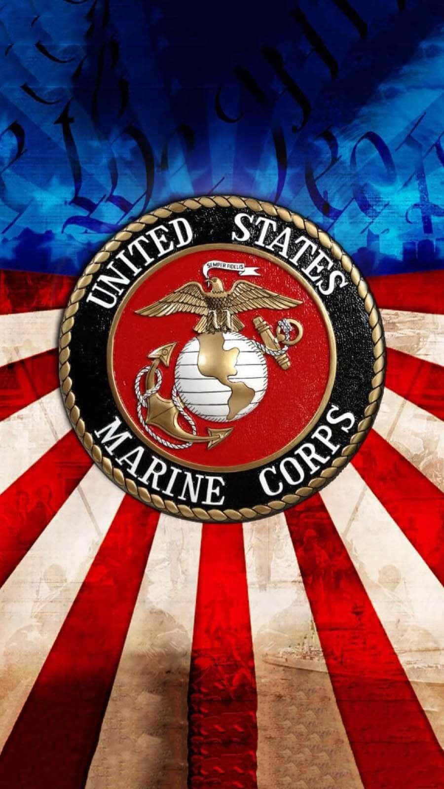 Brave US Marines Saluting During a Military Ceremony Wallpaper