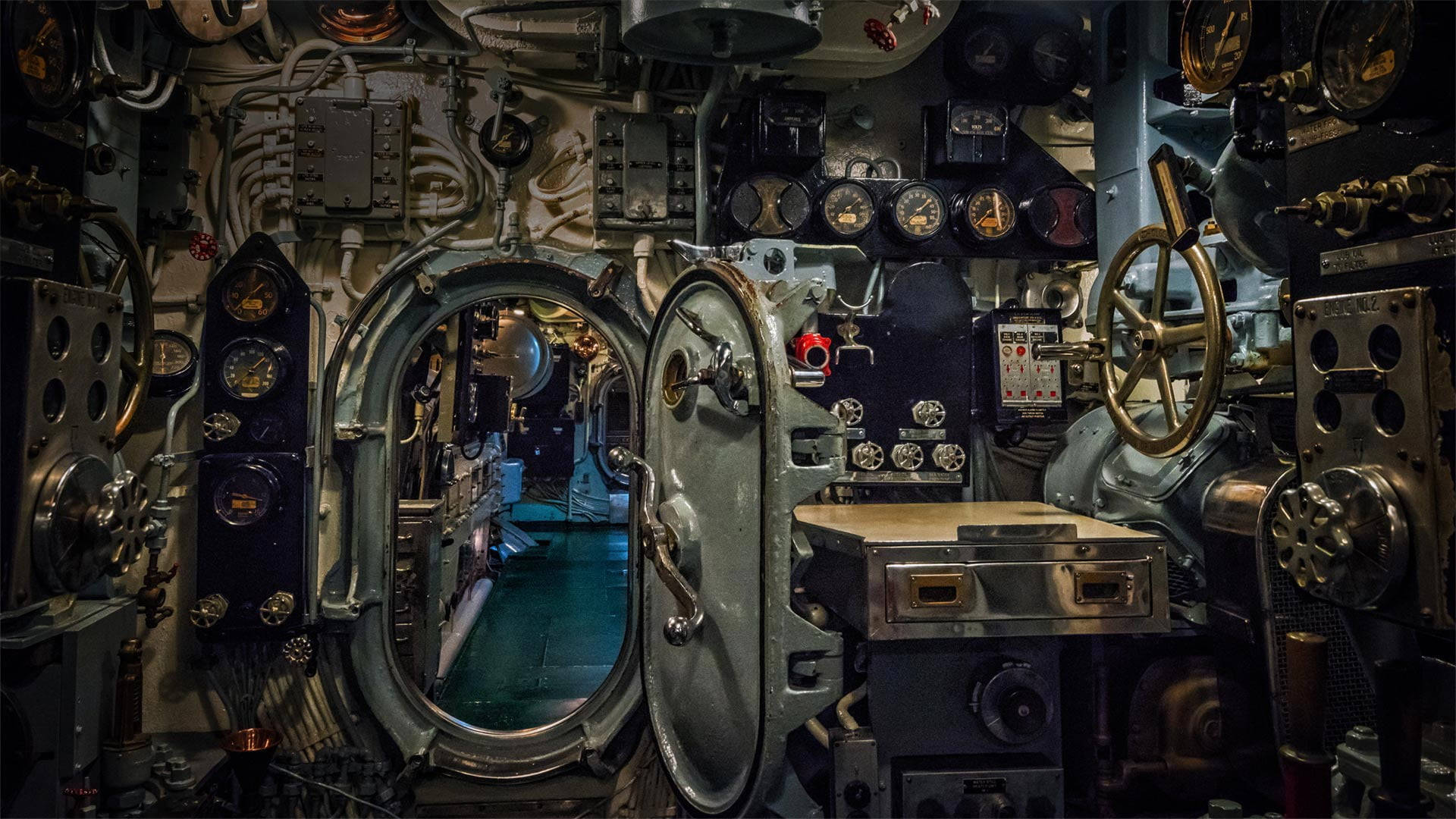 USS Alabama Submarine Interior Wallpaper