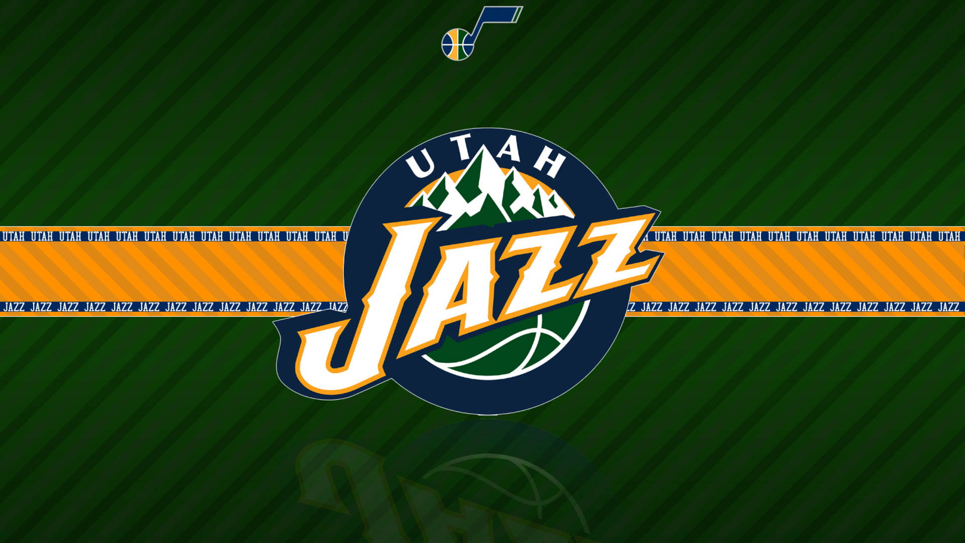 Utah Jazz Logo Green Stripes Wallpaper