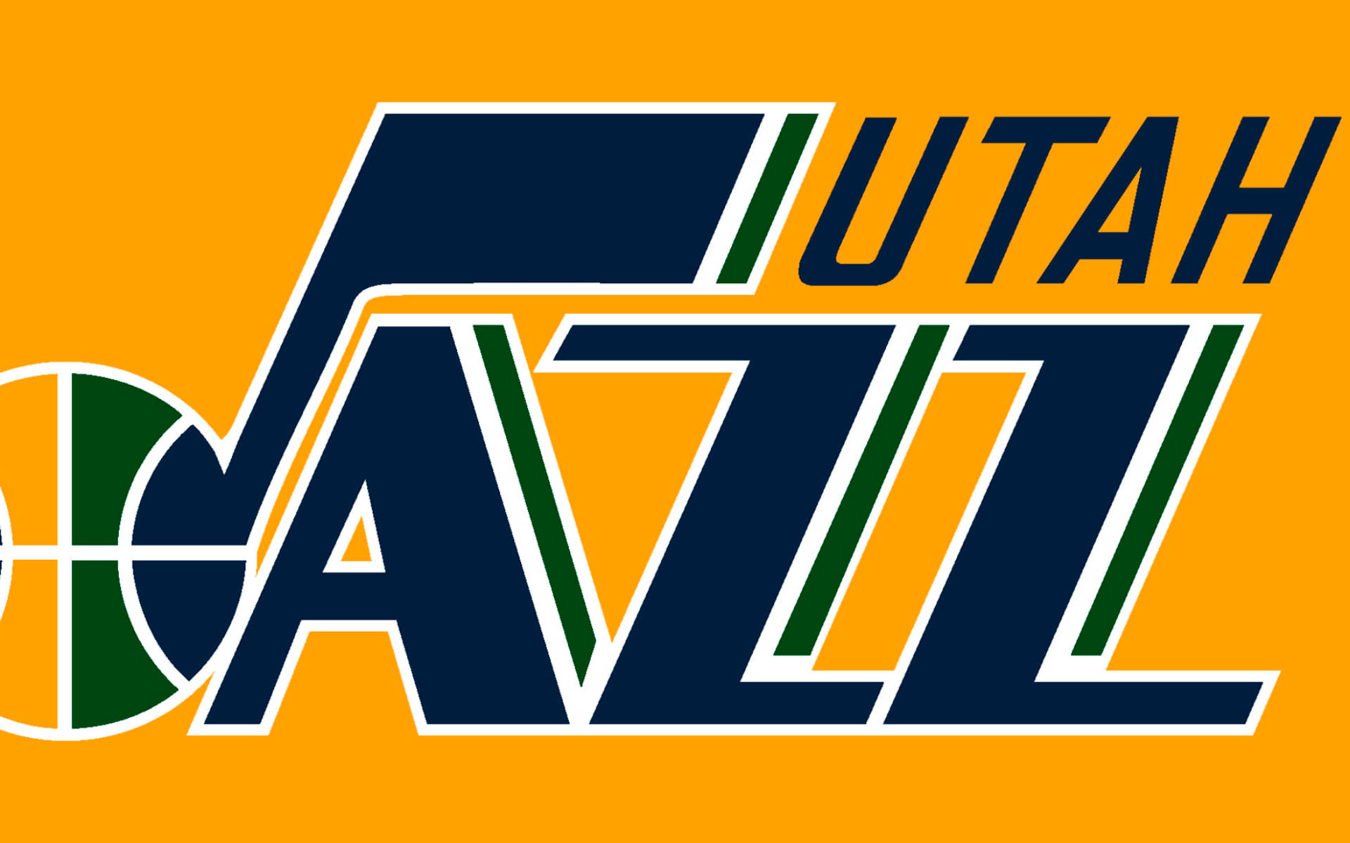 Utah Jazz Logo On Yellow Wallpaper