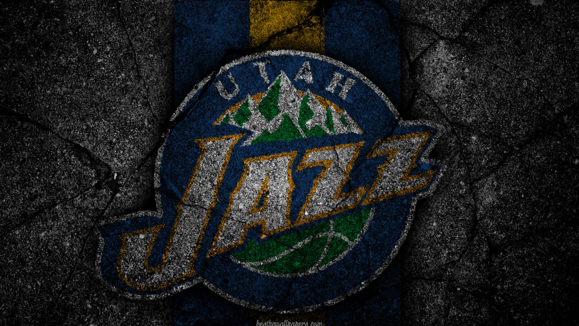 Utah Jazz On Concrete Wallpaper