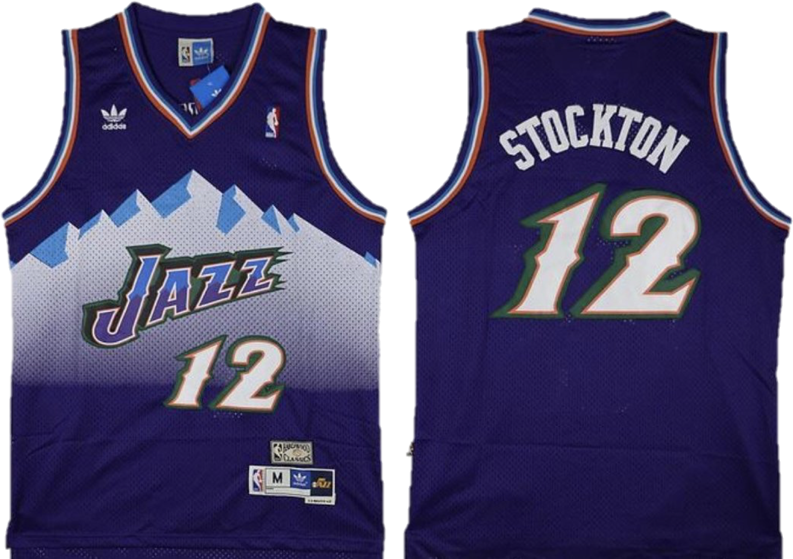 Utah Jazz Stockton12 Jersey PNG