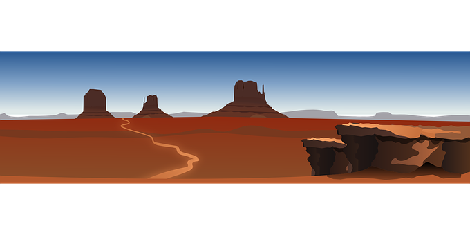 Utah Monument Valley Vector Illustration PNG