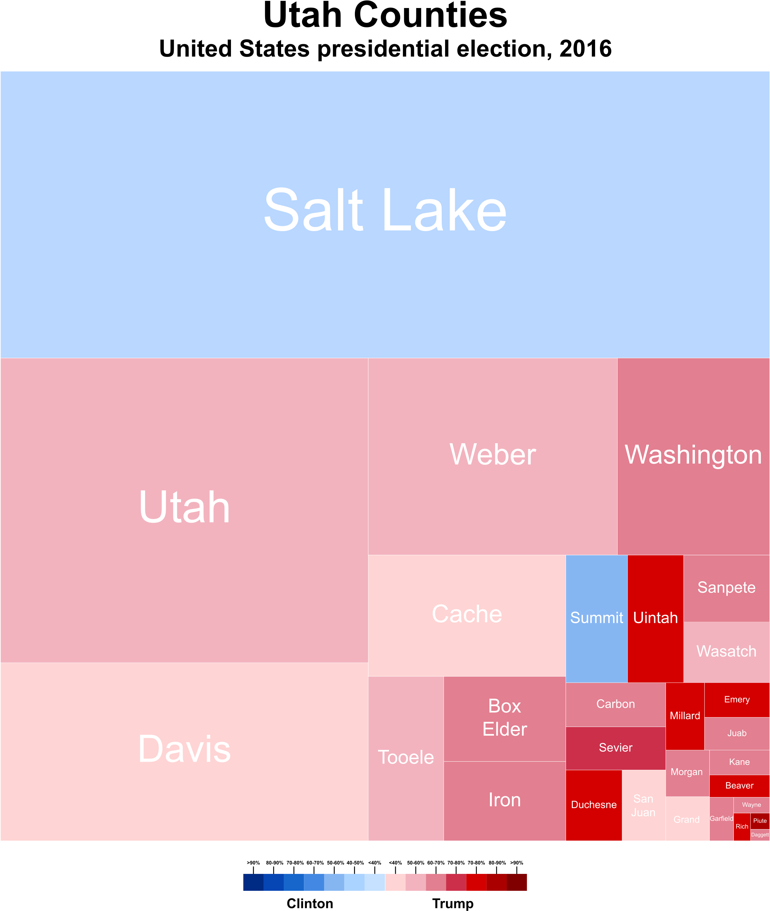Utah2016 Presidential Election County Results PNG