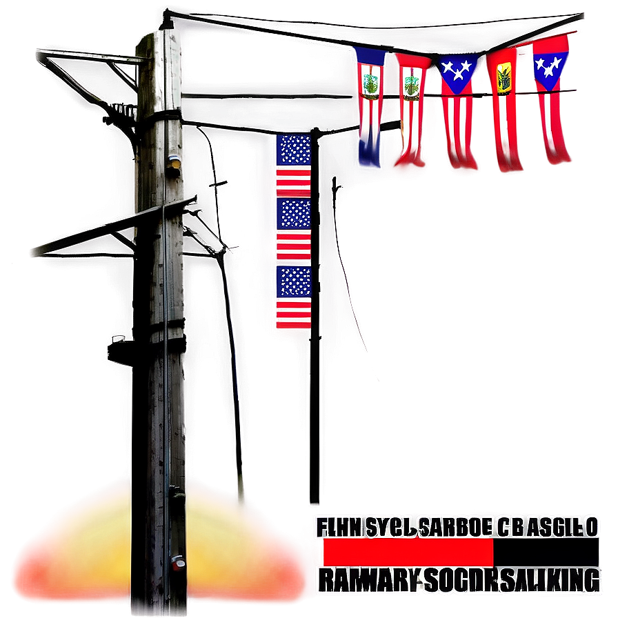 Utility Pole With Flags Png 06262024 PNG