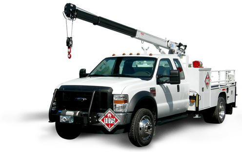 Utility Service Truckwith Crane PNG