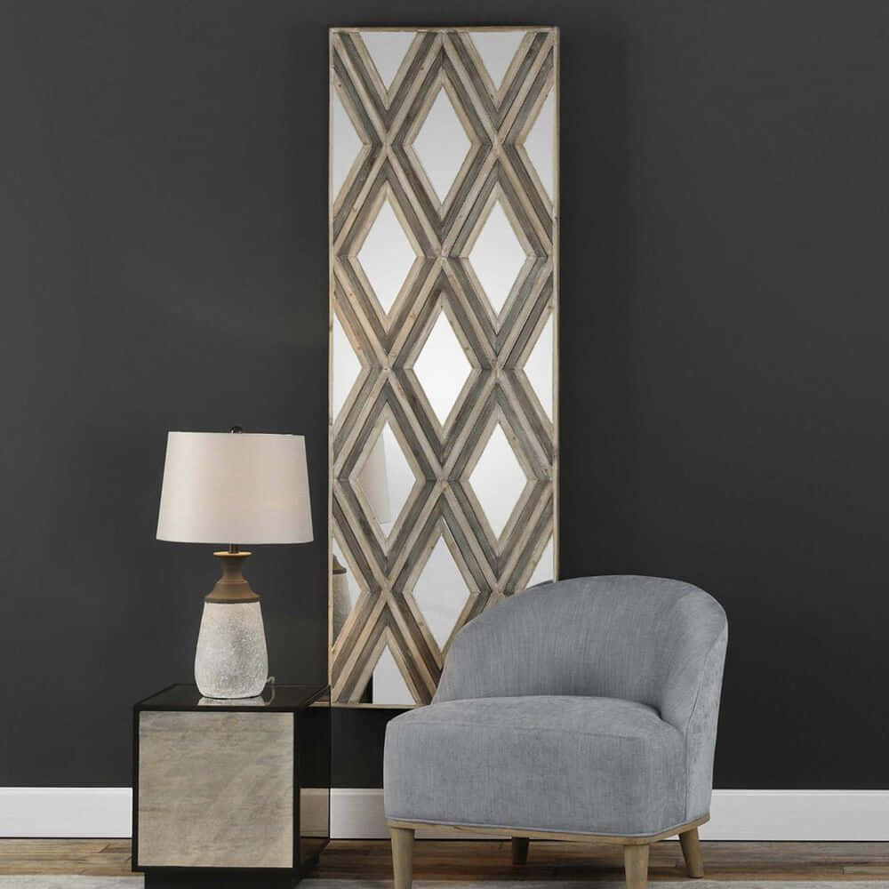 Uttermost Tahira Geometric Argyle Pattern Wall Mirror 04116 Wallpaper