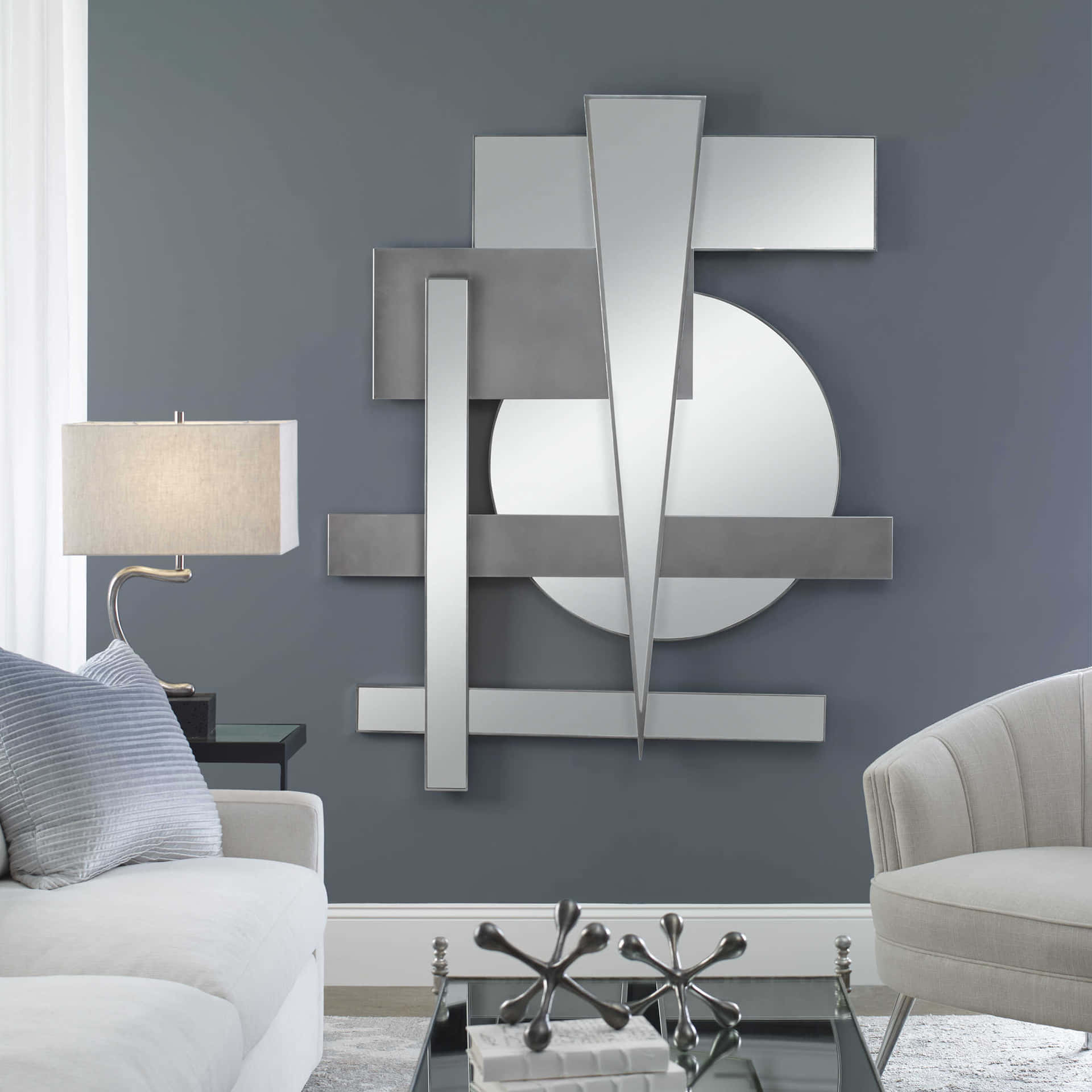 Uttermost Wedge Mirrored Modern Wall Decor 04306 Wallpaper