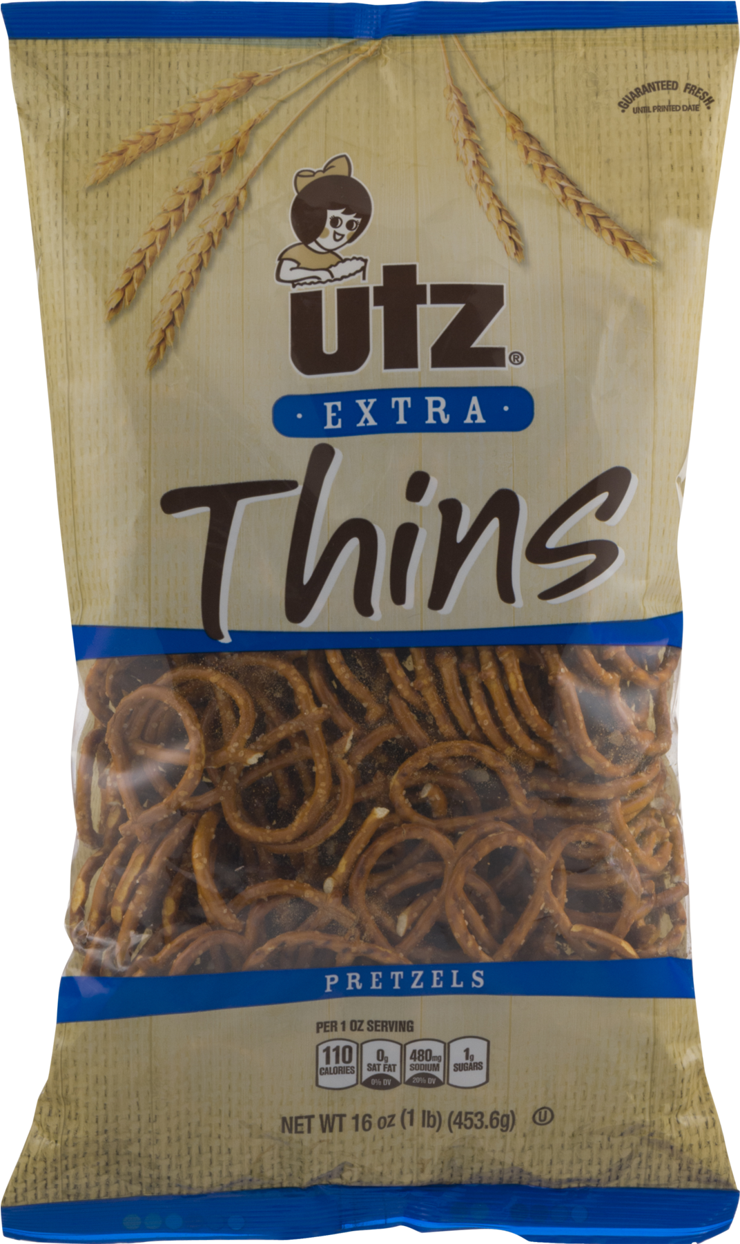 Utz Extra Thins Pretzels Package PNG