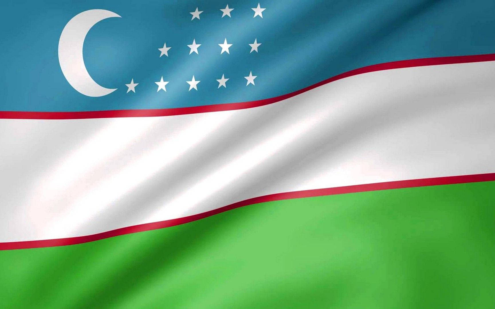 Uzbekistansfärgglada Flagga. Wallpaper