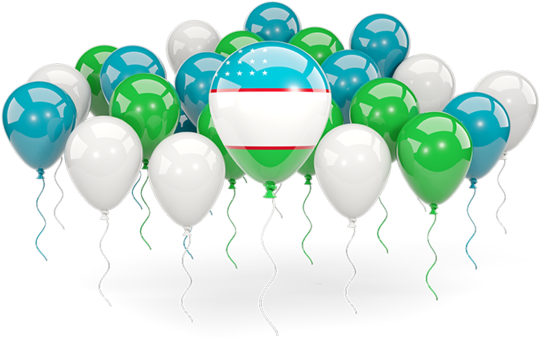 Uzbekistan Flag Balloons PNG