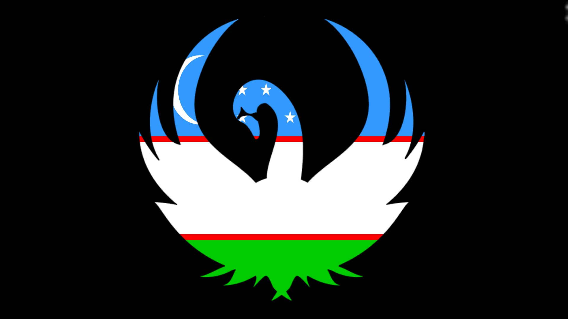 Usbekistanischeflagge Im Umriss Eines Schwans Wallpaper