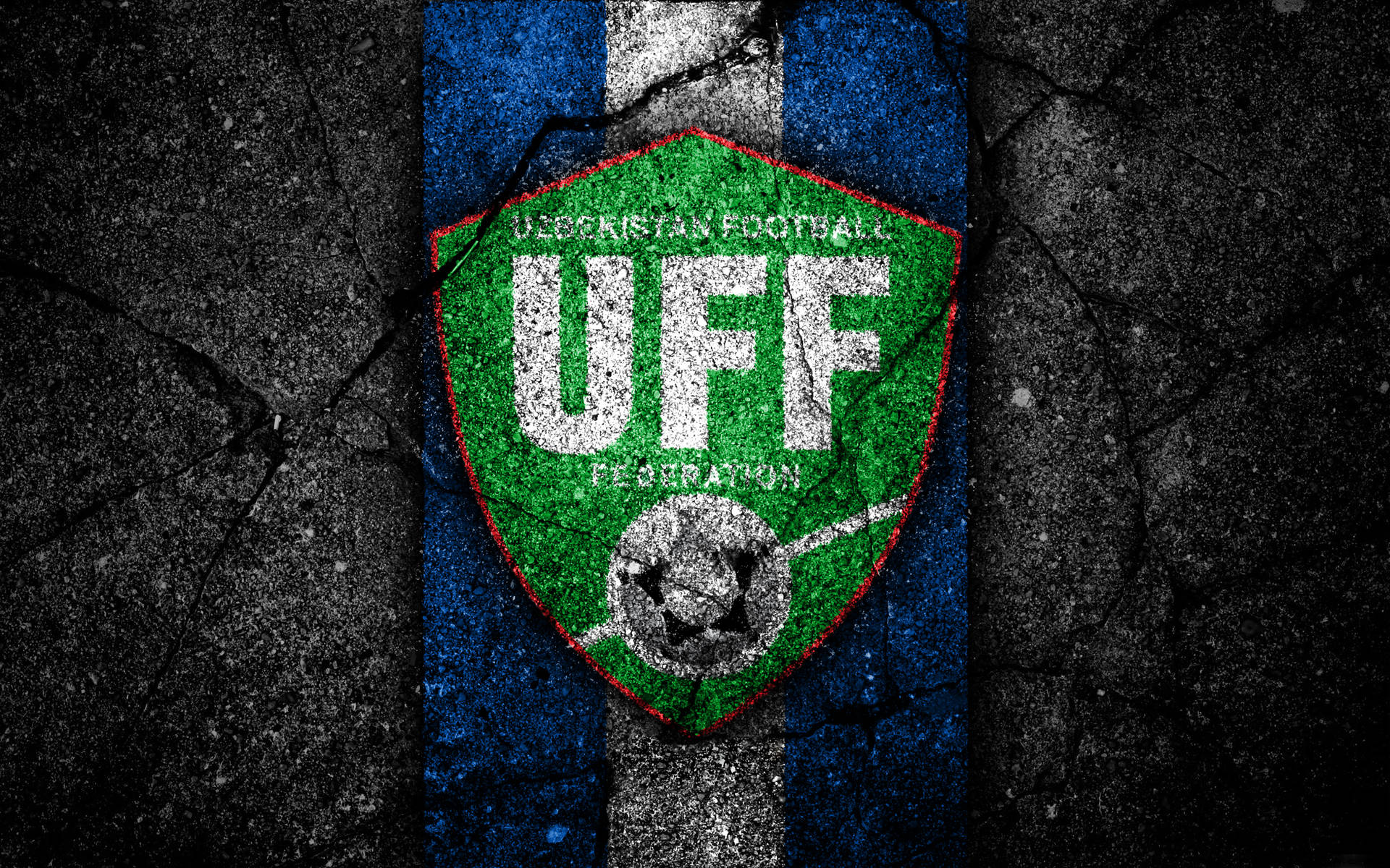 Uzbekistansfotbollsförbund Konkret Logotyp. Wallpaper
