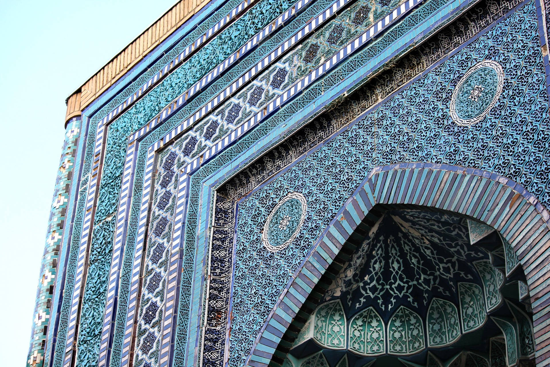 Uzbekistan Pishtaq Architettura Islamica Sfondo