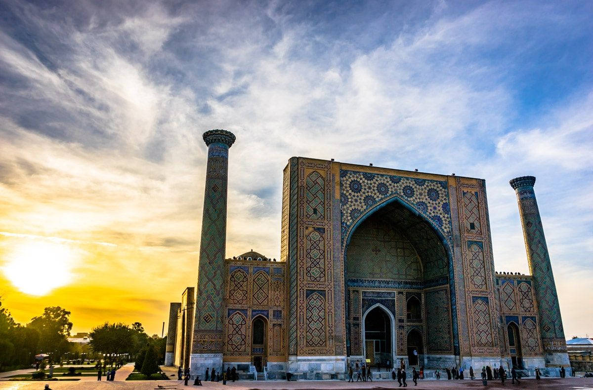 Uzbekistán,la Sagrada Plaza Registán. Fondo de pantalla
