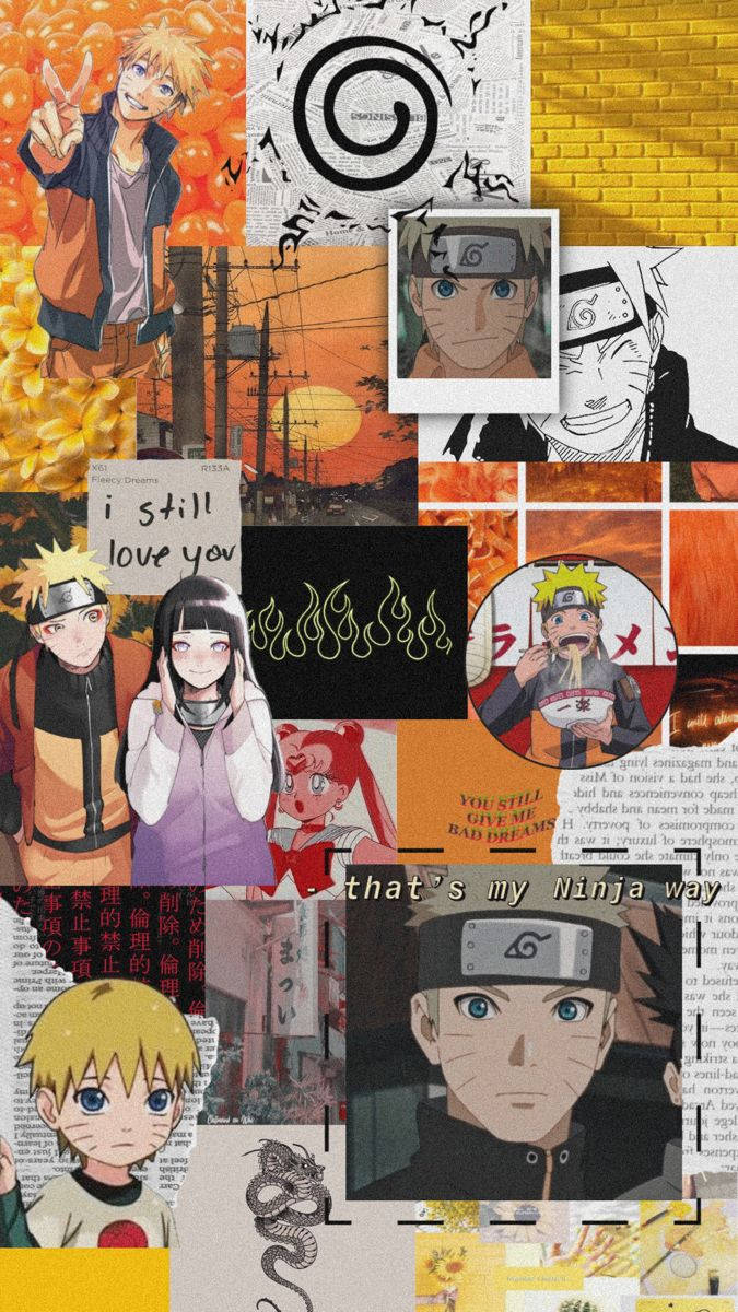 Uzumaki Clan Blandet Collage: En identitetsblandet collage, der blandet den legendariske Naruto-clan sammen. Wallpaper